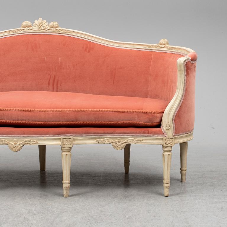 A Gustavian sofa, late 18th ct.