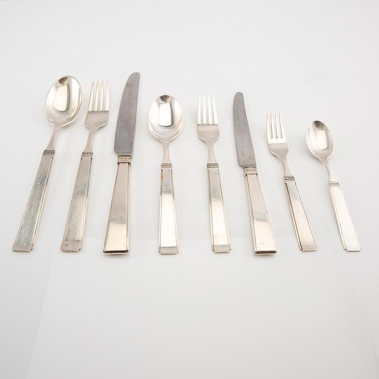 Erik Fleming, 91-piece cutlery set model "2 M 27" for Atelier Borgila, second half of the 20th century.