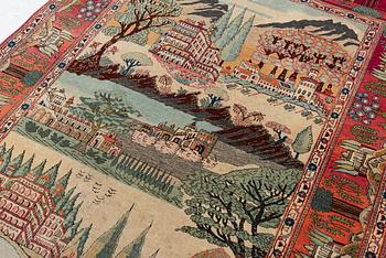 Carpet, figural. approx. 200 x 140 cm.