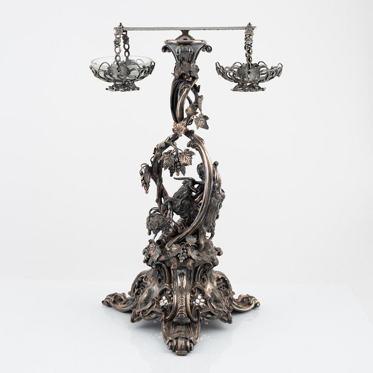 A silver plated centrepiece, Wordley & Co, Liverpool, England, late 19th Century.