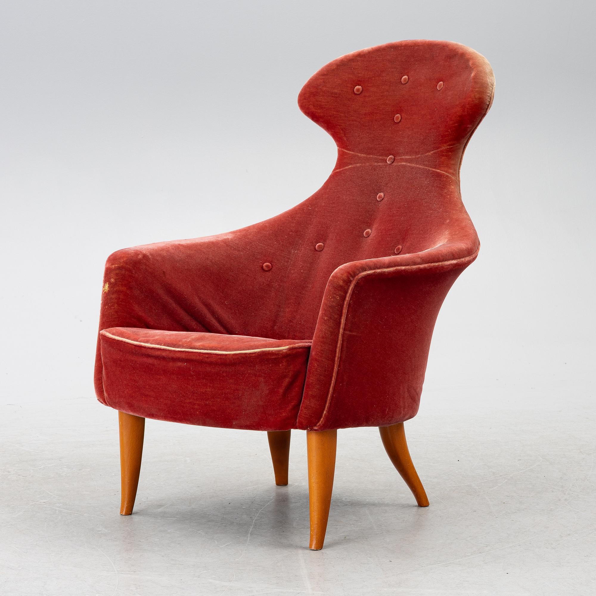 Kerstin Hörlin-Holmquist, an armchair, "Stora Eva" from the series "Paradiset", Triva, Nordiska Kompaniet, mid-20th century.