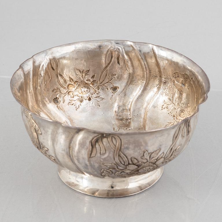 Skål, silver, oidentifierad stämpel, möjligen Danmark, rokoko, 1700-tal.
