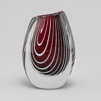 A mid 20th century "Zebra" vase, designed by Vicke Lindstrand for Kosta.