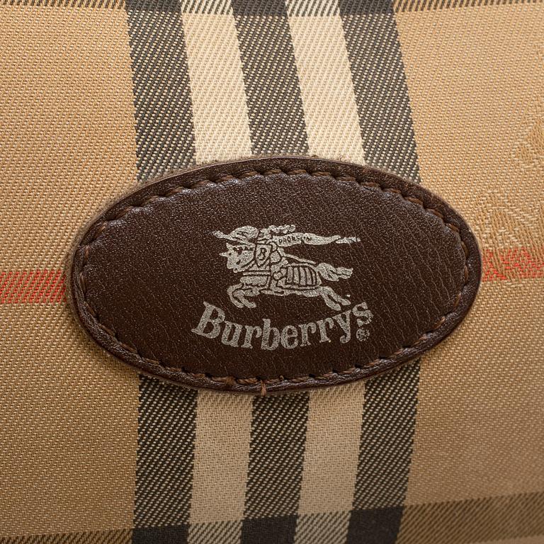 BURBERRY, plaid canvas bag.