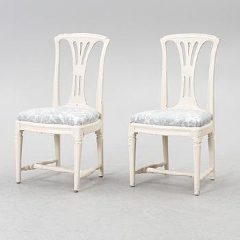 A pair of Gustavian chairs, end of the 178th century,