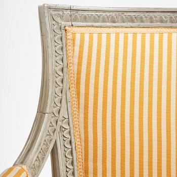 A pair of late Gustavian armchairs by E Ståhl (1797-1820).