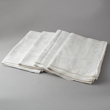 Tablecloths, 4 pcs., linen damask, ca 220 x 181 cm each, Ireland, the 20th century.