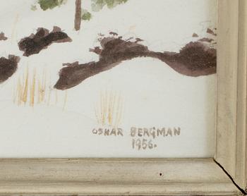 OSKAR BERGMAN, gouache. Signerad och daterad 1956.