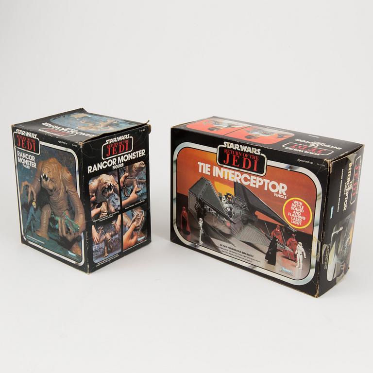 STAR WARS, "Rancor Monster" och "Tie Interceptor", Kenner 1980-tal.