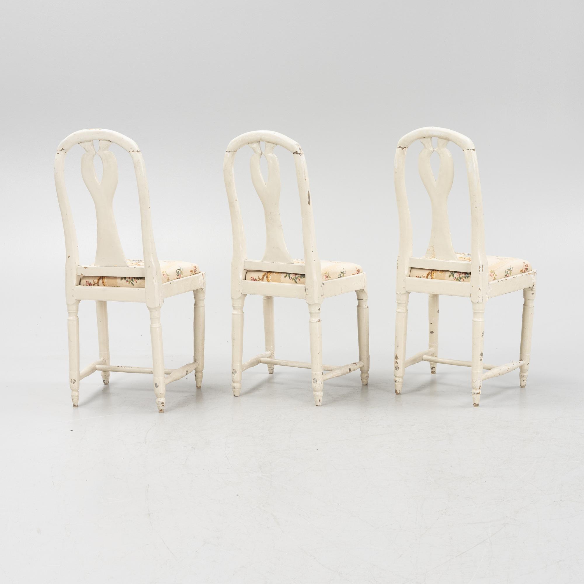 Three painted chairs, 18th/19th Century.