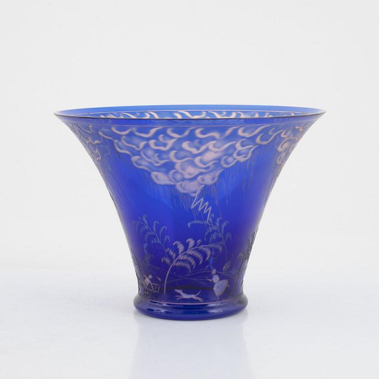 Edward Hald, a 'Åskväder' glass bowl, Orrefors.
