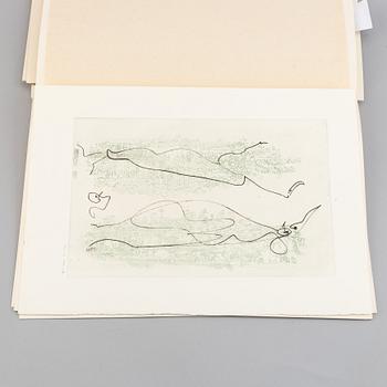 Max Ernst, bok med 2 färgetsningar signerade med blyerts. Samt 26 offsetlitografier.