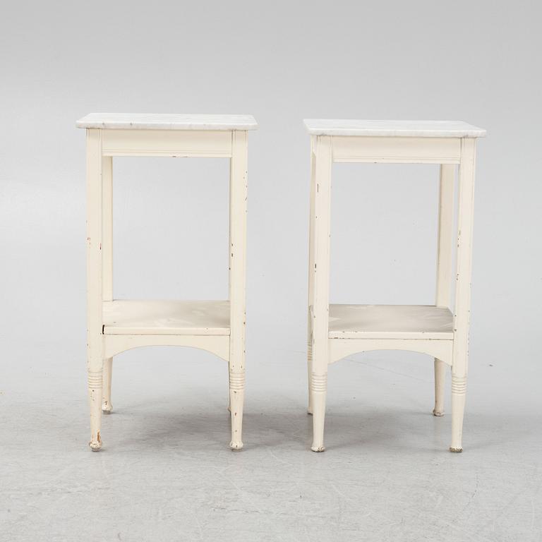 Bedside tables, a pair, early 20th century.