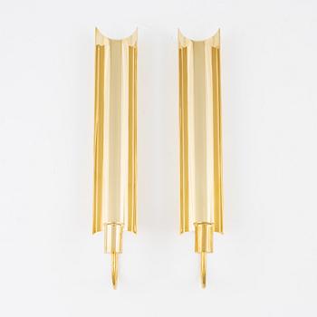 Pierre Forssell, a pair of 'Reflex' brass wall sconses, Skultuna.