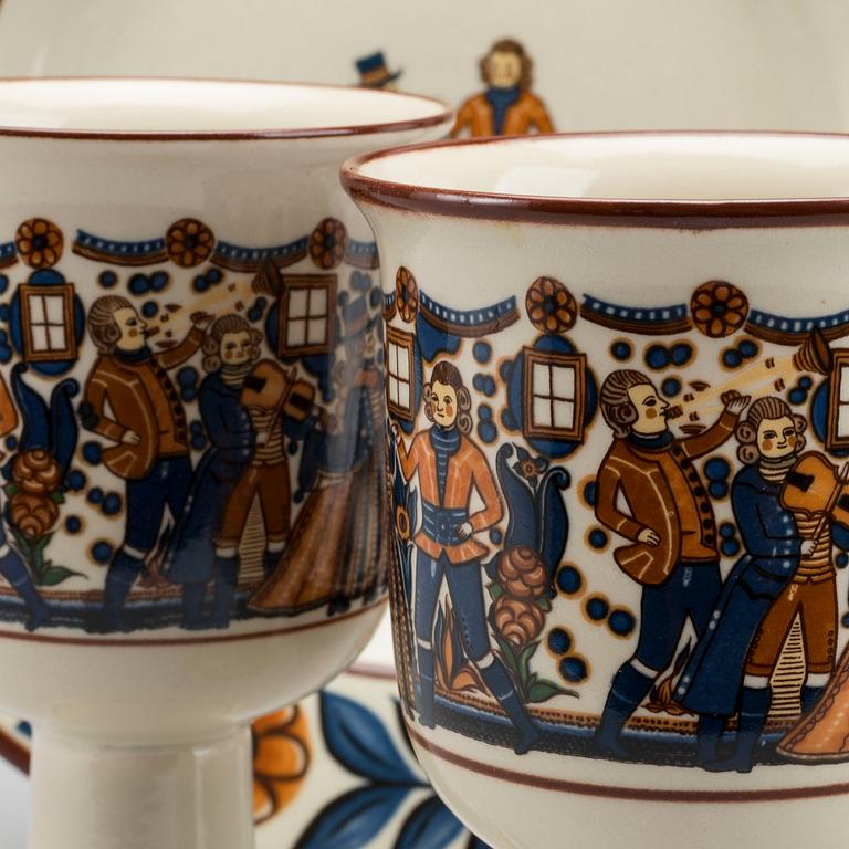 SERVIS  25 dlr "Höganäs gille" Höganäs 1900-talets senare del glaserat stengods.