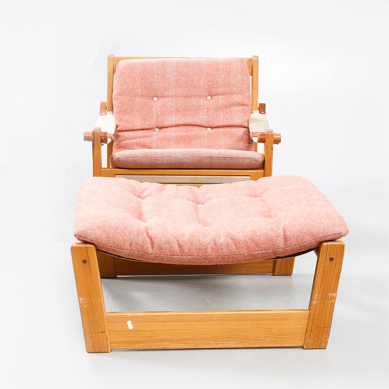 An easy chair with footrest, model "Remo", designed by Yngve Ekström for Swedese Möbler AB 1970.