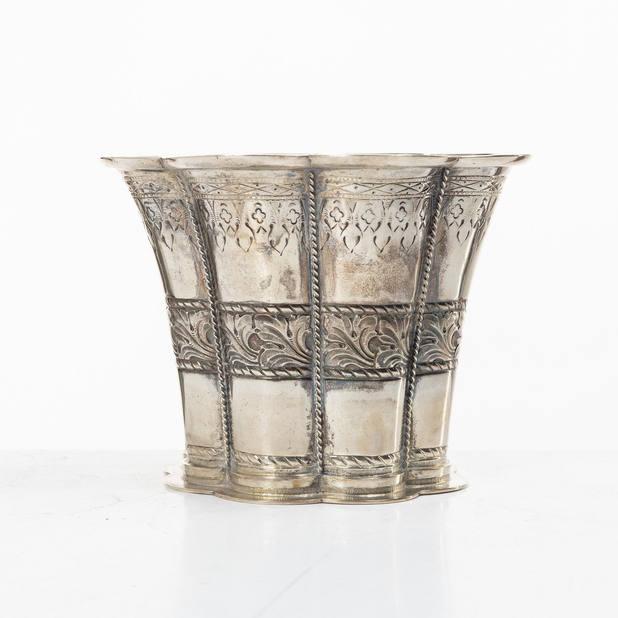 Beaker, so-called Margrete beaker, silver, JW Bohlin, Karlskrona, 1939.