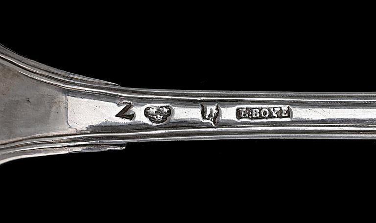 RAGUSKED, silver, Lars Boye, Stockholm, 1782. Vikt 164 g.