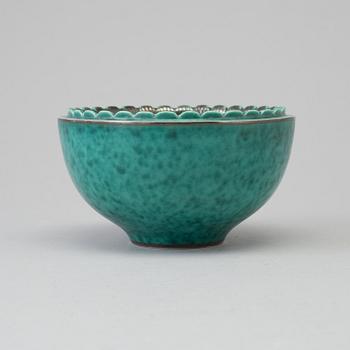 WILHELM KÅGE, an 'Argenta' stoneware bowl from Gustavsberg, 1954. Sample.