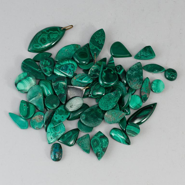 Ca 64 malachite pendants.