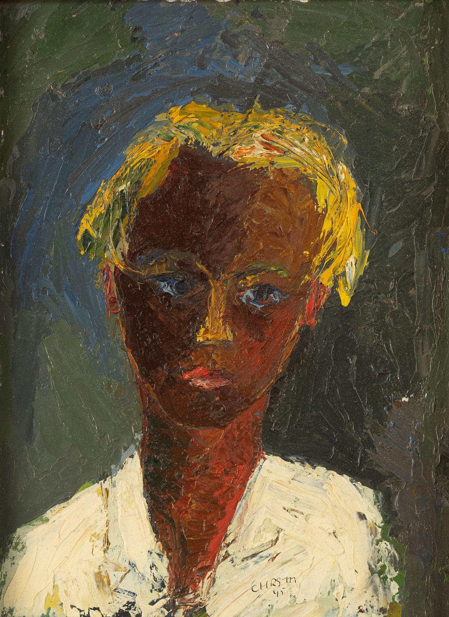 Christer Strömholm, oil on panel, signed and dated -45.