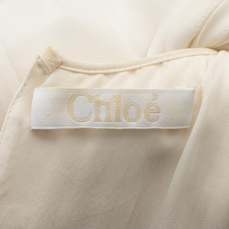 Chloé, an embroidered silk top, size 34.