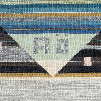 Agda Österberg, a carpet. 'Matta 232' or a variant of it, flat and tapestry weave, c. 352 x 240 cm, signed AÖ.