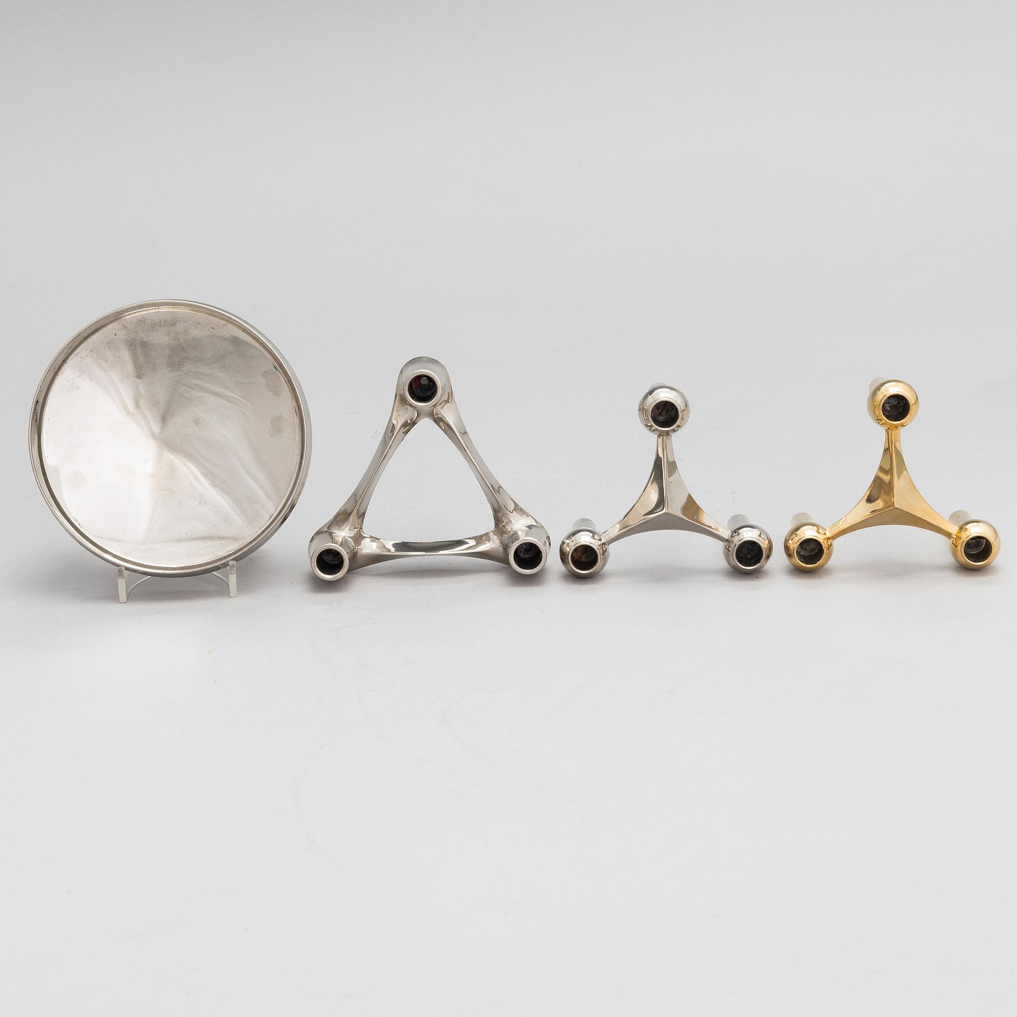 Ljusstake, 8 + 1 delar, Stoffic & Fritz Nagel, Tyskland, 1900-talets andra hälft.