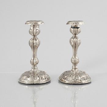 A Pair of Swedish Silver Candlesticks, mark of Markström & Co, Uppsala 1876.