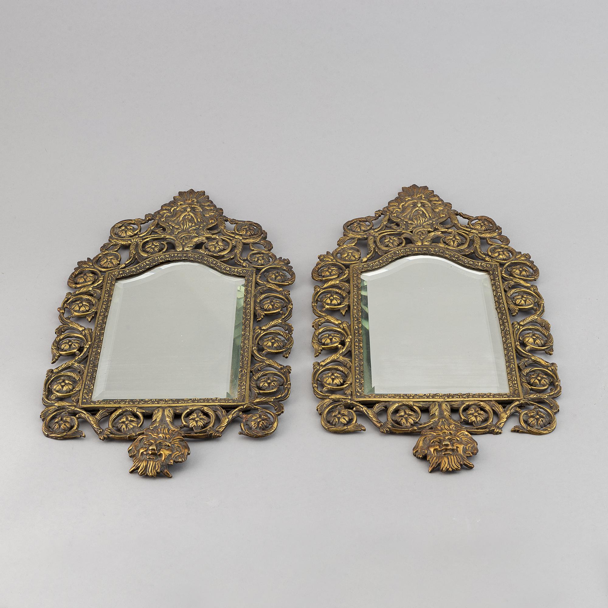 Speglar, ett par, barockstil, 1800-tal.