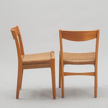 STOLAR, 6 st, teak och bok. 1900-talets mitt/andra hälft.