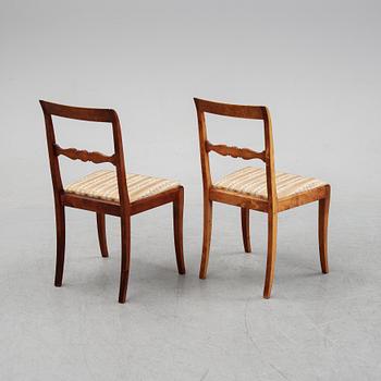 A set of eight stained birch chairs, mid 19th Century.