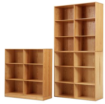 46. A Mogens Koch suite of three pine bookcases by Rud Rasmussens snickerier, Denmark.