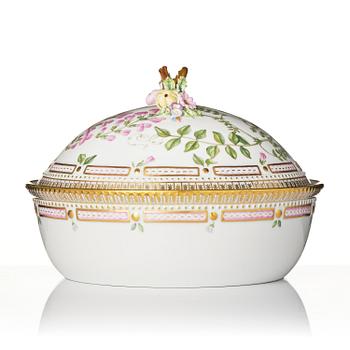 A Royal Copenhagen 'Flora Danica' vegetable tureen with cover, Denmark, 20th century.