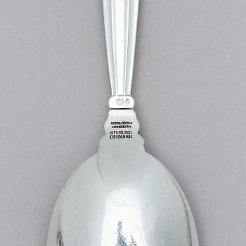 Georg Jensen, a set of 139 pieces of  'Acorn' sterling silver and stainless steel flatware, design Johan Rohde, Copenhagen after 1945.