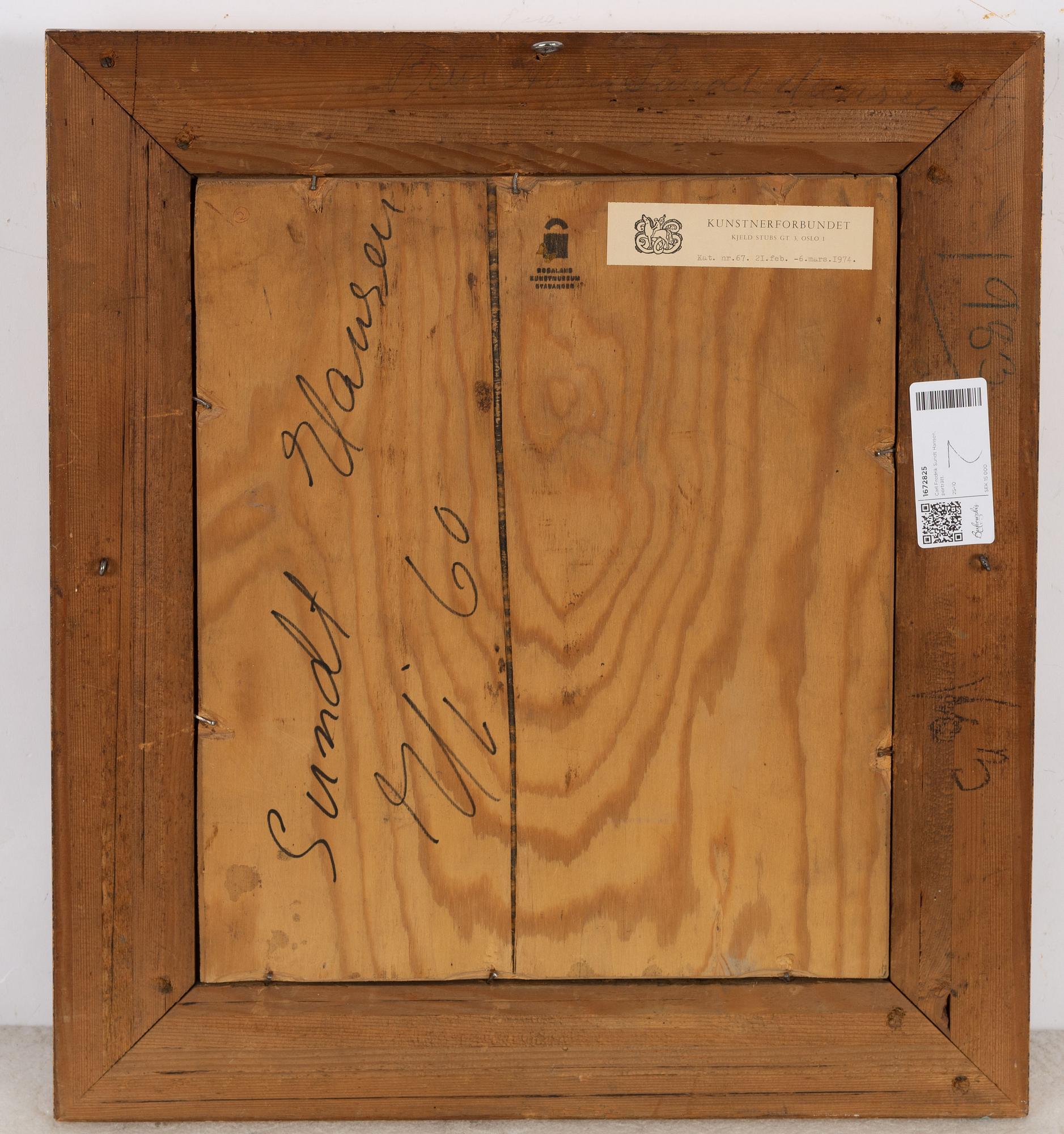 Carl Fredrik Sundt Hansen, Male Portrait.