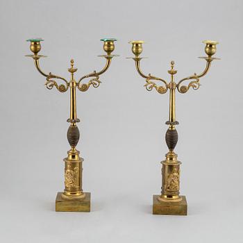 A pair of candelabra, first half of the 19th century.