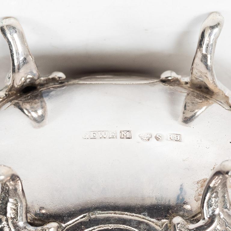 Vas samt två skålar, silver, bl a Gewe, Malmö 1967.