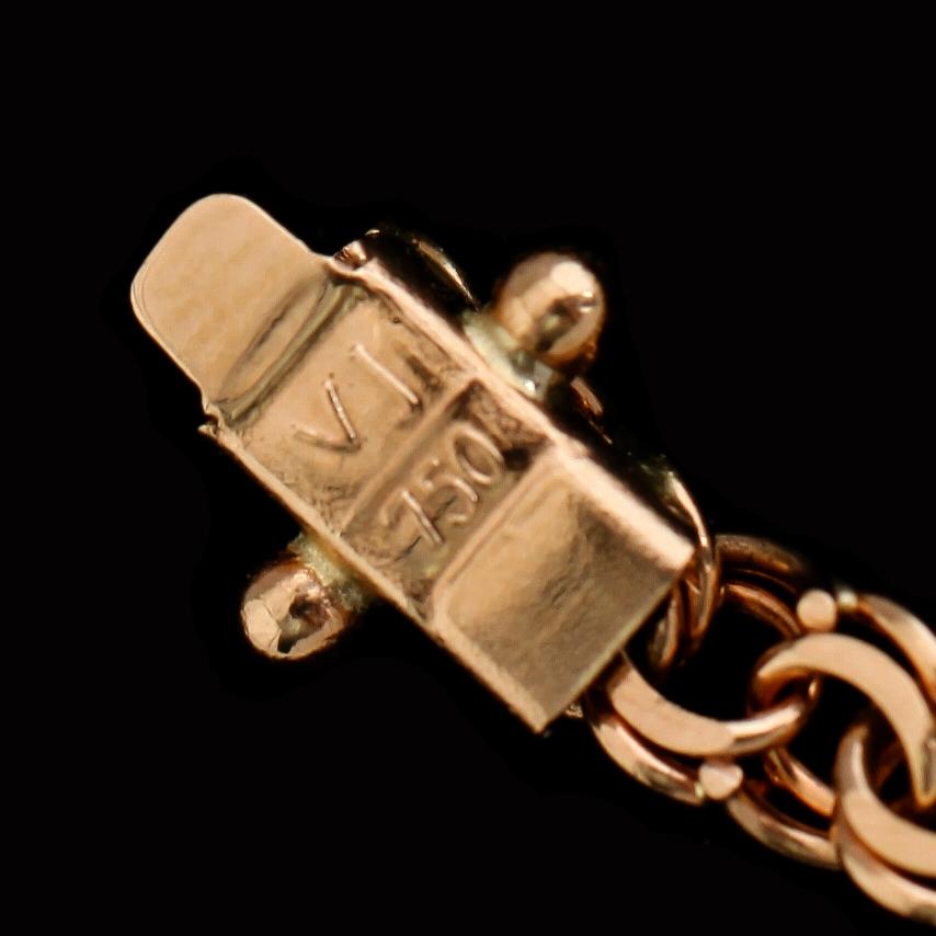 HALSKEDJA, 18 k guld, bismarcklänk. Vikt ca 15 gram.