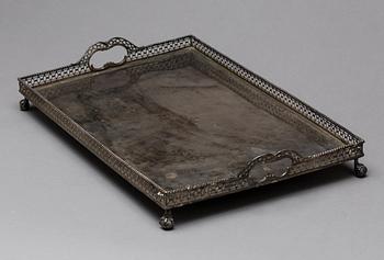 A SILVER WAITER, HOLLAND, 19TH CENTURY.