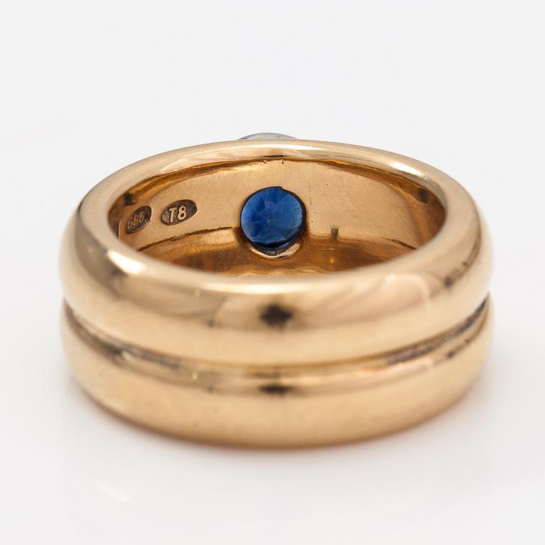 Ring, 14K guld och safir. Tiina Arkko Helsingfors 1996.