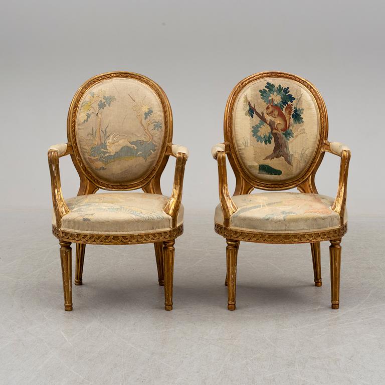 ARMCHAIRS, a pair, gustavian, late 18th century.