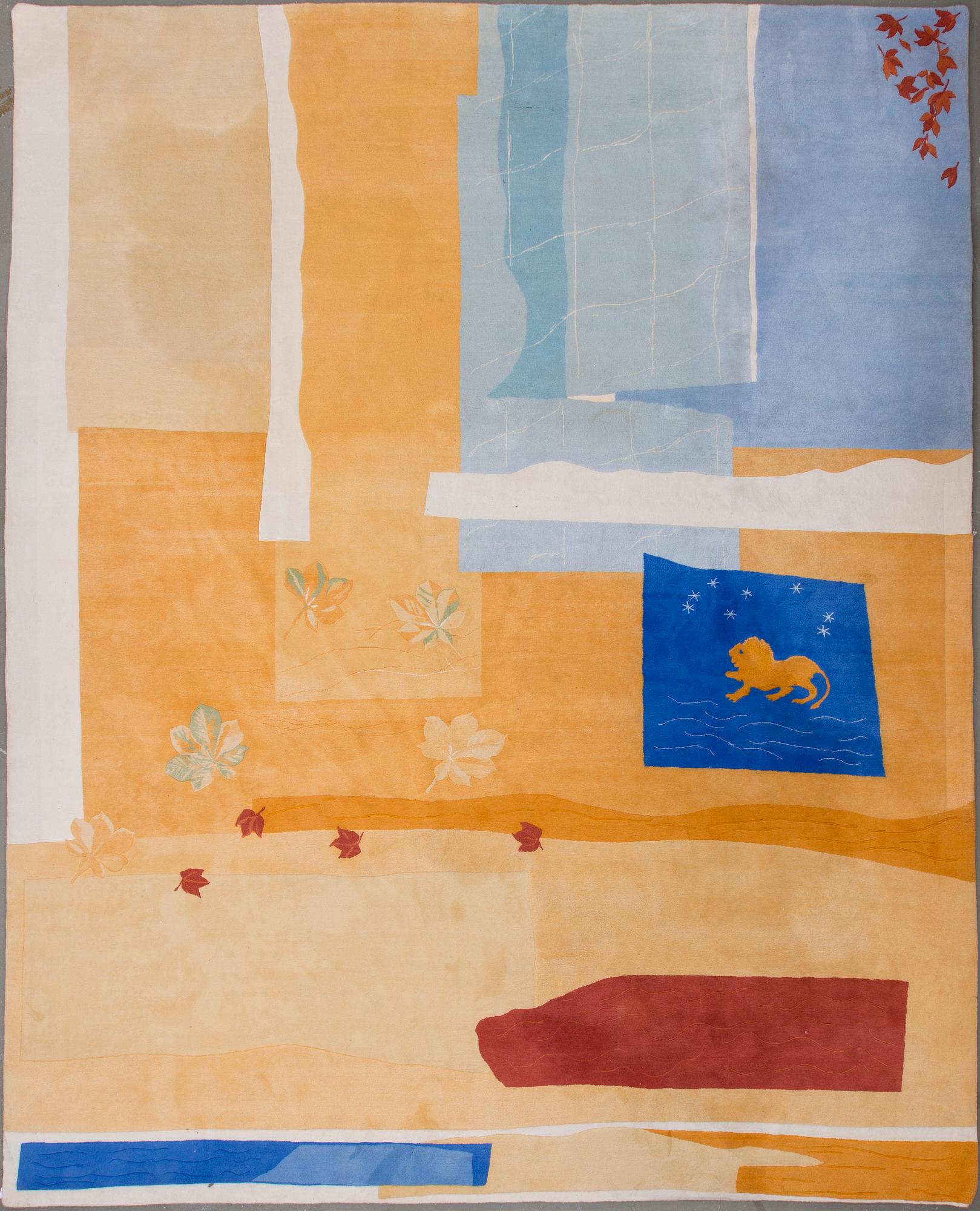 A knotted pile carpet by Anita Graffman, around 475 x 383 cm.