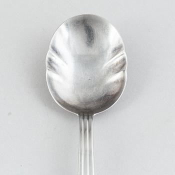 Folke Arström, besticksservis, 92 delar, samt bricka, såssnipa och shacker, rostfritt stål, "Thebe", Gense.