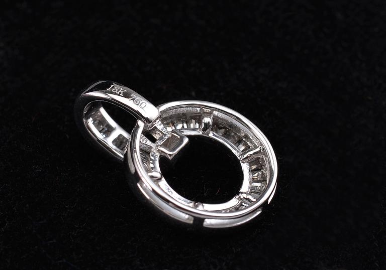 RIIPUS, baguettehiottuja timantteja n. 1.20 ct. 18K valkokultaa. Paino 2,8 g.