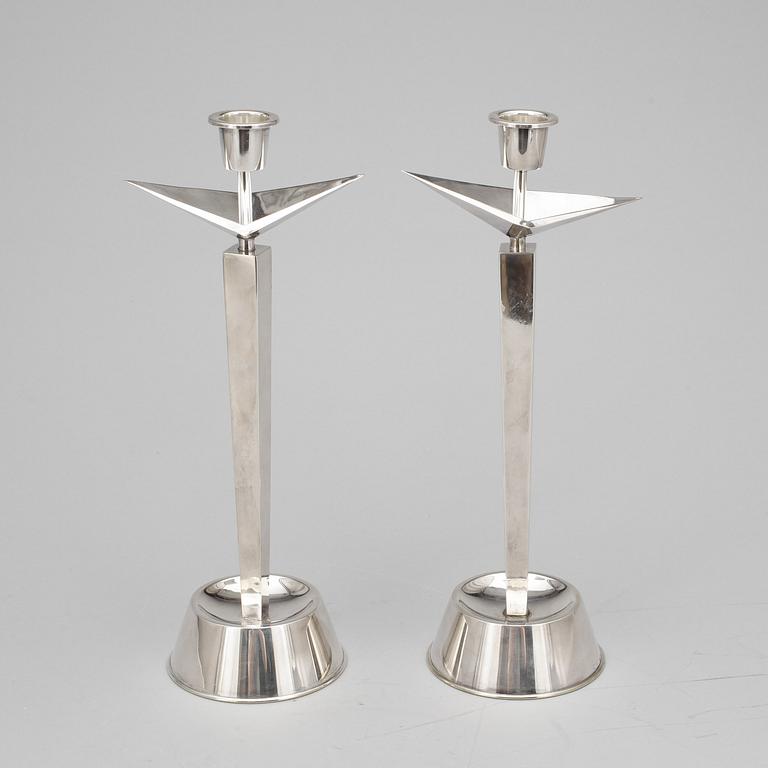 LJUSSTAKAR, 2 st, silver, Finland, 1960-tal.