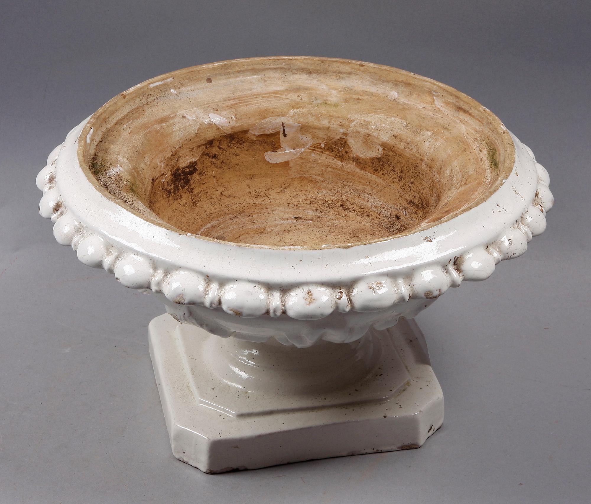 TRÄDGÅRDSURNA, fajans, 1800/1900-tal.