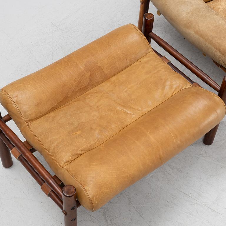 Arne Norell, fåtölj med fotpall, "Inka", Norell Möbel AB, 1970-tal.