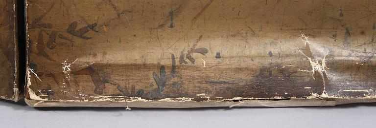 VÄGGSKÄRM, Elisabeth Warling, sign, omkring sekelskiftet 1800/1900.