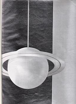 Edward Hald, a "Saturnus" ceiling lamp model "HD 602", Orrefors, 1930s.